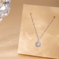 wholesale S925 Sterling Silver Women's Vintage Floral Pendant Necklace-0-2