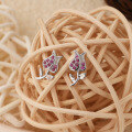 wholesale Sterling Silver Rose with Zircon Ear Studs, Korean Style Minimalist Earrings for Women, Fresh and Delicate Jewelry Wholesale-0-2
