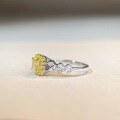 wholesale S925 Sterling Silver Women's Ring, Light Luxury High-End Four-Prong Yellow Diamond Small Sugar Cube Engagement Ring, Xiaohongshu Same Style, Ins Trendy Bestseller-0-2