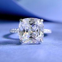 wholesale S925 Silver European and American Ring High Carbon Diamond 10*10 Wide Square Band Women's Fashion Minimalist Cross-Border AliExpress-R220 White Diamond>No. 5