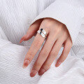 wholesale S925 Sterling Silver Korean Style Minimalist Fresh Besafe English Versatile Trendy Fashion Open Ring-0-3
