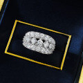 wholesale S925 Sterling Silver Row of Diamonds Zircon Line High-end Luxury Ring for Women-0-3