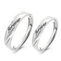 wholesale S925 Sterling Silver Forever Romantic Letter Couple Ring Simple Fashion Ins Style Versatile-0-4