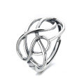 wholesale S925 Sterling Silver Creative Exaggerated Interwoven Cross Lines Ring, Hip-Hop Trend Punk Index Finger Ring-0-4