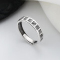 wholesale S925 Sterling Silver Retro Daoist Nine-Syllable Mantra Peace Cross Lucky Ring Ethnic Totem Index Finger Ring-0-0