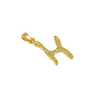 wholesale S925 Sterling Silver Korean Version Ins Indie Design Asymmetrical A-Z Pendant Collarbone Necklace for Women-H【18K Gold】 925 Silver