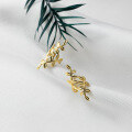 wholesale S925 Sterling Silver Minimalist Korean-style Clip-on Earrings for Women, Branch Hollow-out Design, Fresh and Elegant Earrings M01140-0-1