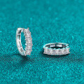 S925 Sterling Silver Full Moissanite Geometric Square Row Earrings-0-0