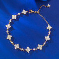 wholesale S925 Silver New Full Diamond Floral Simple and Sweet FashionSilver Bracelet for Women Drop Shipping-0-1