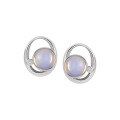 wholesale S925 Sterling Silver Geometric Circular Hollow-Out Earrings for Women, Minimalist Original Design with Elegant and Advanced-0-5