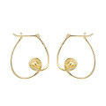 wholesale 9K gold French-style light luxury wind curve irregular design pearl earrings-0-4