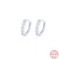 wholesale S925 Sterling Silver Circle with Diamonds, Minimalist INS Style Ear Clasp, Amazon Hot-Selling Light Luxury Earrings-0-9