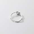 wholesale S925 Sterling Silver Knot Love Heart Ring for Women, Irregular Wave Open Adjustable Ring J9517-0-4