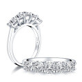 S925 Silver 5-Row Zirconia Inlaid Fashion Stackable Ring Wholesale, Clearance-0-3