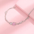 wholesale S925 Sterling Silver Cherry Blossom Double Layer Bracelet for Women, Simple and Fresh, Small and Unique Design, Exquisite Butterfly Hand Accessory-0-3