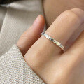 wholesale S925 Sterling Silver Nalan Small Design Irregular Geometric Plain Circle Lava Texture Square Ring R02323-0-1