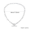 wholesale 925 Sterling Silver Women's Necklace European and American Style Minimalist Cold-toned Chain Necklace Halloween Jewelry Wholesale-0-5