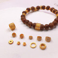 wholesale Metal S925 gold-plated diamond spacer bead spacer accessory for bracelet necklace stringing cord DIY handmade semi-finished product-0-0