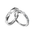 wholesale S925 sterling silver diamond-cut couple rings, high-end Valentine's Day gift jewelry R01743-0-4