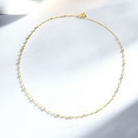 24K Gold-Plated Sterling Silver Bubble Bead Fairy Necklace, Versatile and Minimalist-Gold - XL404  925 Silver