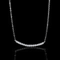 Sterling Silver Moissanite Pendant Necklace, Women's Smile Locket Collarbone Chain-0-4