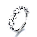 wholesale S925 Sterling Silver Simple Smooth Interwoven Heart Hollow Heart-shaped Cross Korean Dongdaemun High-end-0-6