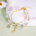wholesale 925 Sterling Silver Chinese Style Natural Blue Moonstone White Crystal Bracelet for Women Sweet and Luxurious High-End Jewelry-0-0