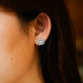925 Sterling Silver Hip-Hop American Style Moissanite Star Earrings, D Color, Unisex-0-1