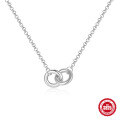 wholesale S925 Sterling Silver Fashion Minimalist Double Loop Necklace, Popular Ins Style Möbius Choker Accessory-0-1