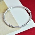 wholesale 999 Silver Tang Grass Pattern Peace and Joy Bracelet for Women, Push-Pull Solid Silver Retro Solid New Chinese Style Young Bracelet-0-3