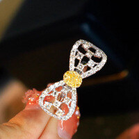 wholesale S925 sterling silver large butterfly design ring for women, unique and niche design, high-end luxury, plus size for chubby fingers-BZ0248-White Gold>US Size 10