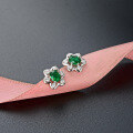 wholesale S925 Sterling Silver Rhinestone Floral Ear Studs, Korean-style Dainty Fresh and Elegant Women's Earrings-0-3