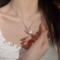 S925 Sterling Silver Moissanite Square Pendant Necklace-0-2