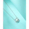 wholesale 925 Sterling Silver Freshwater Pearl Necklace for Women, Spring and Summer Small and Exquisite High-End Sense Versatile Simple Flower Pendant Collarbone Chain-0-2