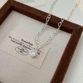 wholesale S925 Sterling Silver Korean Version Love Heart Pendant Necklace for Women, Small and Chic, Minimalist and Stylish Collarbone Chain-0-5