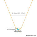 wholesale 925 Sterling Silver Turquoise Necklace, Small and Exquisite Retro Women's Collarbone Chain, European and American Fashion Cross-Border Jewelry-0-8