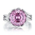 wholesale Metal: 925 Silver New Style 75 Carat Rouge Pink Lotus Flower Ring for Women, Luxurious High-end Feel Ring-0-5
