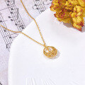 wholesale S925 Silver Plated 14K Gold French Minimalist Luxury Style Star Moon Hollow-Out Necklace-0-2