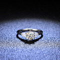Sterling Silver D Color Moissanite Ring, 1 Carat, Multiple Styles-0-0