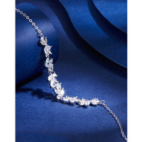 wholesale 925 Sterling Silver Wisteria Flower Bracelet for Women, Summer Luxury Diamond-Accented Small High-End Hand Jewelry, Couple's Gift for Girlfriend-Thousand Paper Crane Bracelet 00172 925 Silver