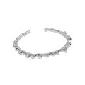 wholesale S925 Sterling Silver Korean Version INS Small and Unique Design Minimalist Versatile Irregular Surface Lava Texture Open Bangle for Women-0-5
