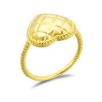 wholesale Vintage matte heart-shaped set for women, French-inspired small design peach heart ring, earrings, and pendant-Love Ring 12#&gt;925 Silver