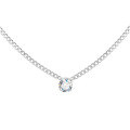 wholesale S925 Sterling Silver 1ct Moissanite Diamond Cuban Chain Necklace for Women Minimalist Four-Prong Collarbone Pendant Cross-Border Wholesale-0-4