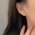wholesale Sterling Silver S999 Camellia Stud Earrings for Women, Light Luxury Fashion, Forest Style Minimalist Enamel Earrings, High-End Trendy Ear Accessories-0-4