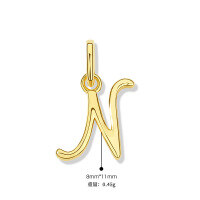 wholesale 925 Sterling Silver Irregular English Letter Pendant Ins Necklace For Women-N-Single Pendant/Gold