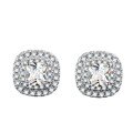 S925 Silver Square Zirconia Yellow Diamond Earrings for Amazon Cross-Border-0-3