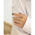 wholesale S925 Sterling Silver YHJ268 Korean-style Versatile Student Ring Ins Niche Minimalist Knot Adjustable Open Ring for Women-0-2