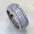 wholesale S925 Silver Zhuofan New Rotating Round Diamond Sliding Ring, Luxurious and Versatile-0-1