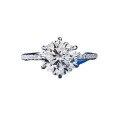 wholesale S925 Silver New Classic 8mm Six-Prong Ring for Women with High-Carbon Micro-Paved Diamond Engagement Ring-0-4