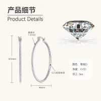 Sterling Silver Exaggerated European Cross-border Earrings with Moissanite Stars [Clearance Free Shipping]-Style A [Clearance Sale - Free Shipping] Silver  925 Silver
